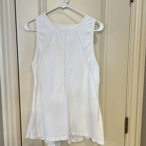 Athleta Large White Split Back Tank Top